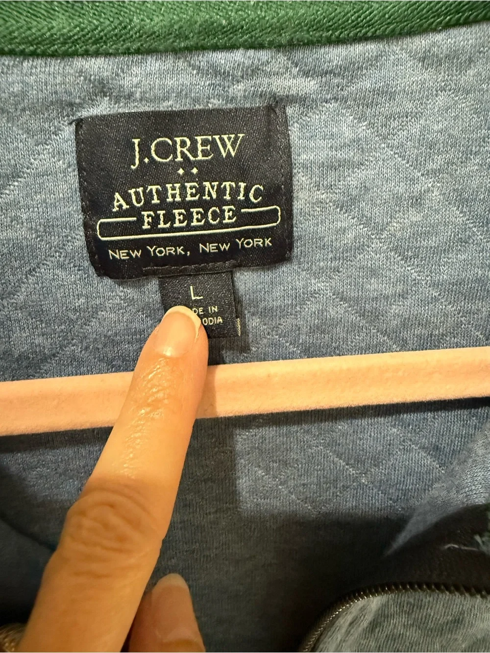 J. Crew Men's Quilted Half-Zip Pullover Sweater - Dusty Blue